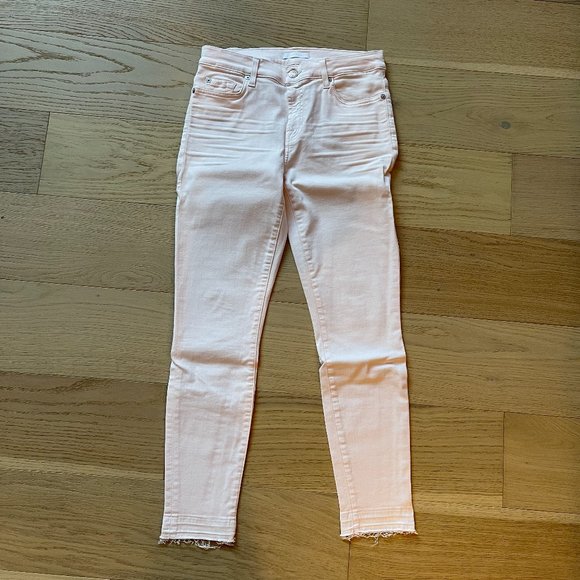 7 For All Mankind Ankle Skinny Jeans in Light Pink - Picture 3 of 10